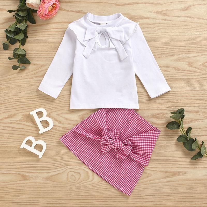 2-piece Bowknot Dress Set for Toddler Girl