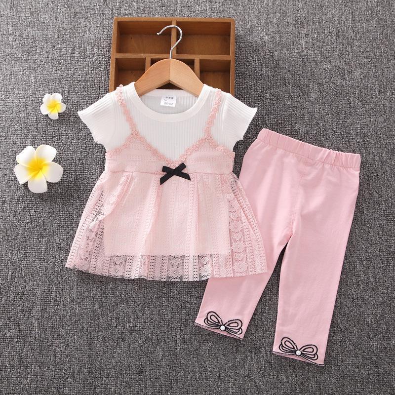 2-piece Lace T-shirt & Pants for Toddler Girl