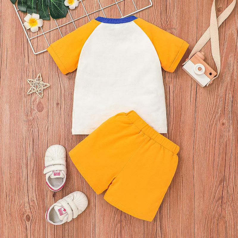 9M-4Y Toddler Boys Sets Letter Print Raglan Sleeves T-Shirts & Shorts Wholesale Boy Boutique Clothes