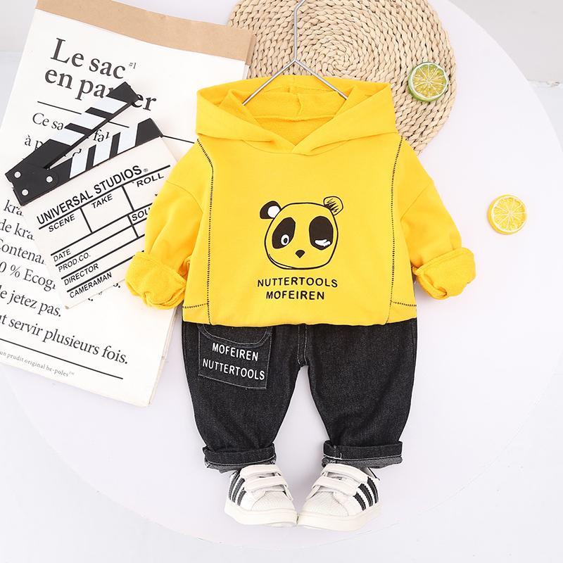 2-piece Panda Pattern Hoodie & Pants for Children Boy