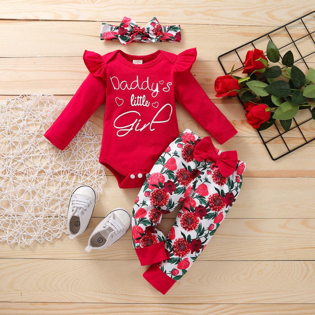 Baby Girl Outfit Sets Three Pieces Set Baby Onesies & Pants