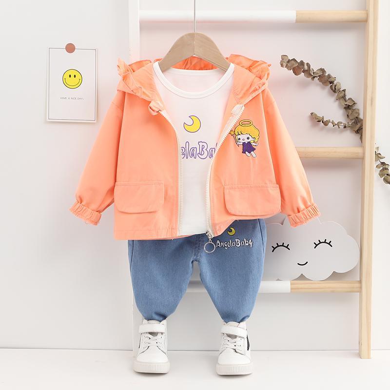 3-piece Hooded Coat & Long Sleeve T-shirt & Pants for Toddler Girl