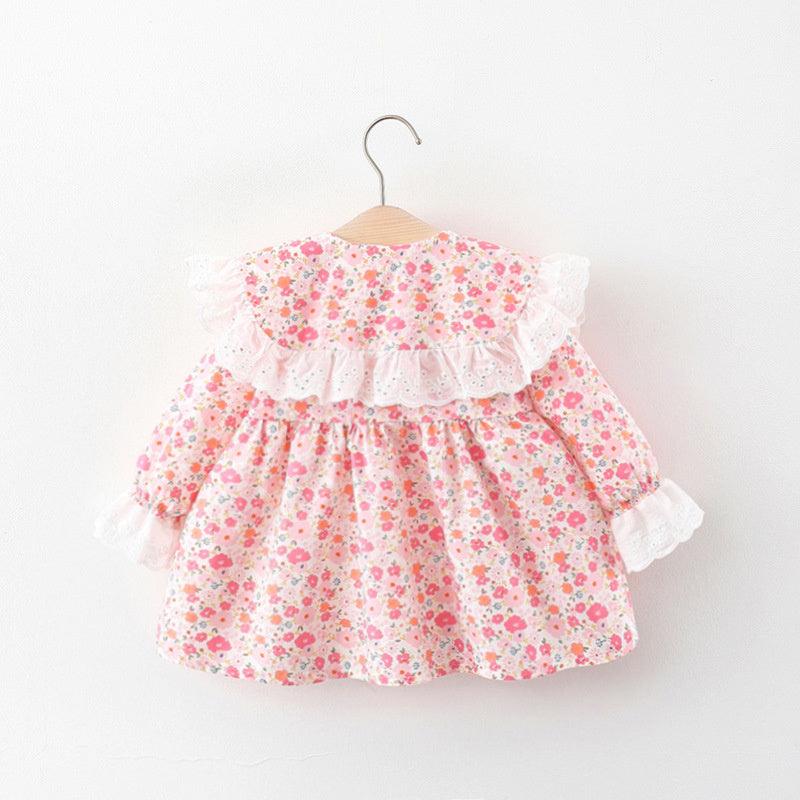 Baby Girl Floral Print Doll Collar Dress