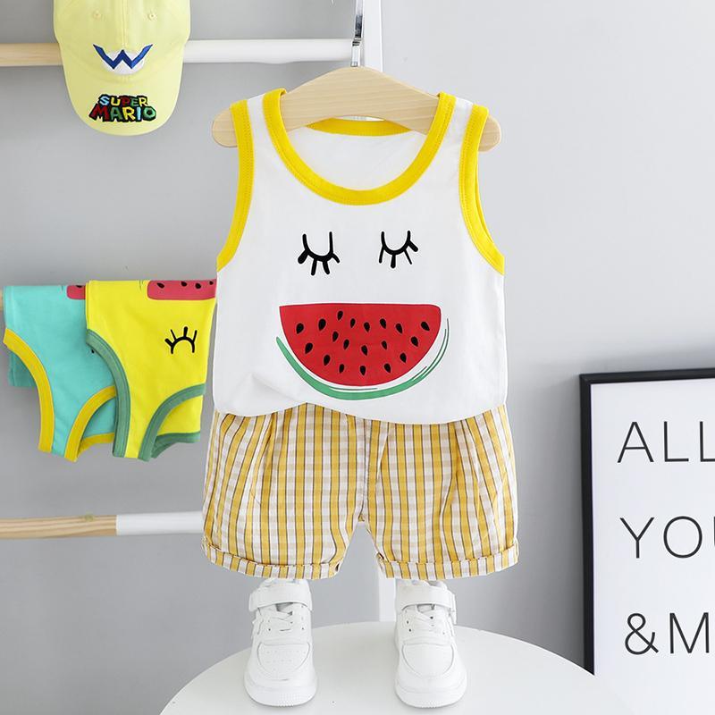 2-piece Watermelon Pattern  T-shirt & Shorts for Children BoyÂ£Â¨No Shoes???Wholesale children's clothing