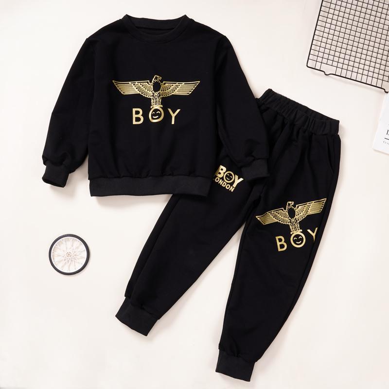 2-piece Letter Pattern Sweatshirts & Pants for Boy