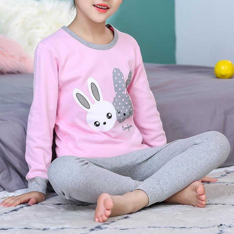 2-piece Rabbit Pattern Pajamas Sets for Toddler Girl