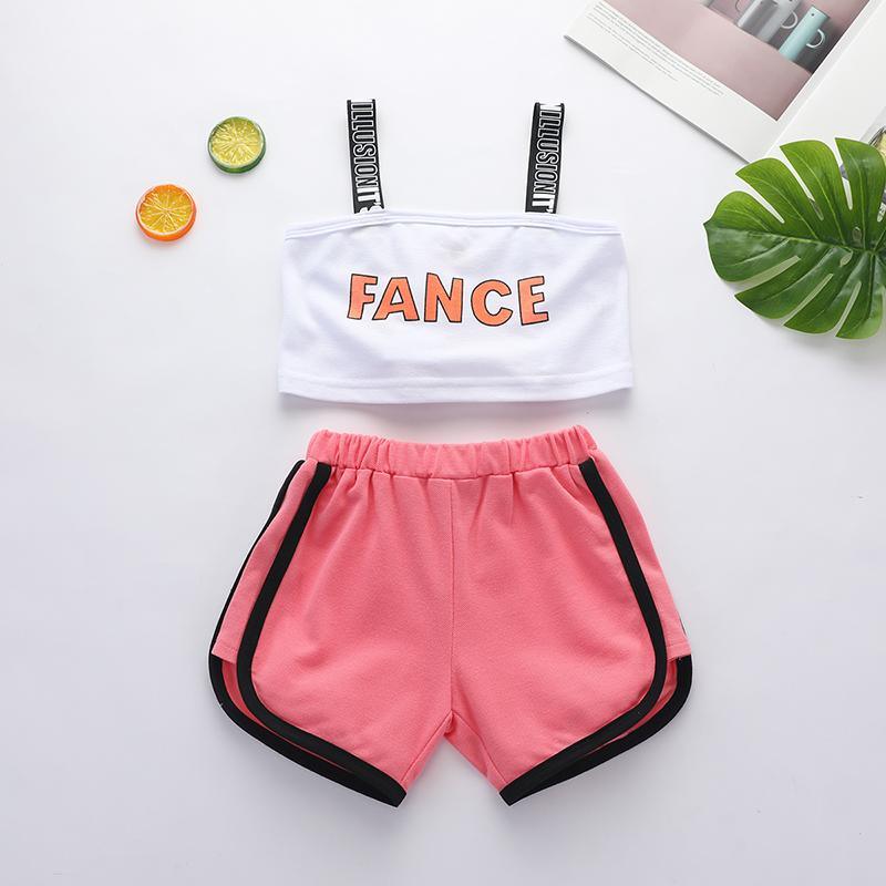 2pcs Cute Letter Print Top and Pants