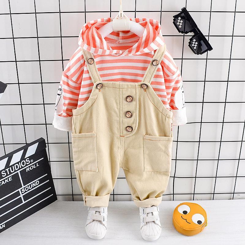 2-piece Striped Hoodie & Braces for Children Boy