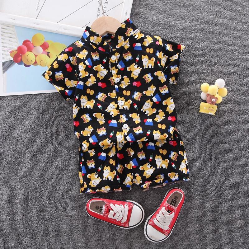 2-piece Cartoon Short Sleeve Shirt & Shorts for Children Boy