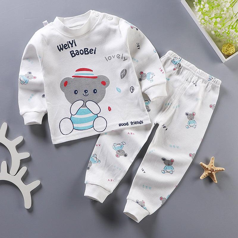 Baby Bear Print Sweatshirt And Trousers Baby Clothes Set