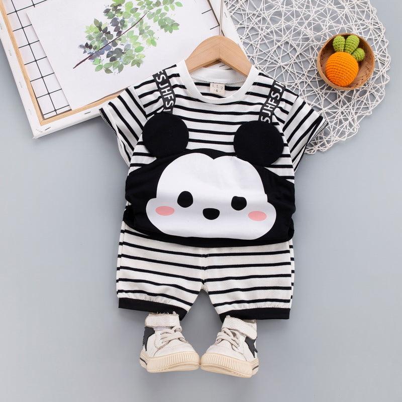 Baby Cartoon Animal Print Top And Pants Baby Outfit Sets