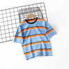 5-13Y Big Boys Striped Hit Color Half Sleeve T-Shirts Wholesale Kids Boutique Clothing - PrettyKid