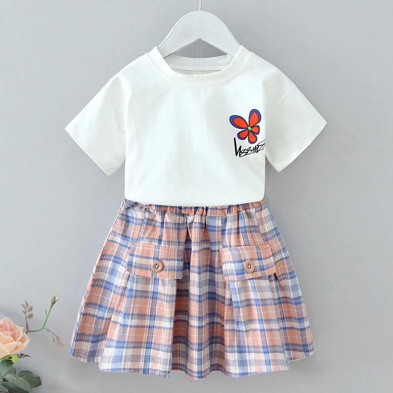 2-piece Plaid Dress Set for Toddler Girl