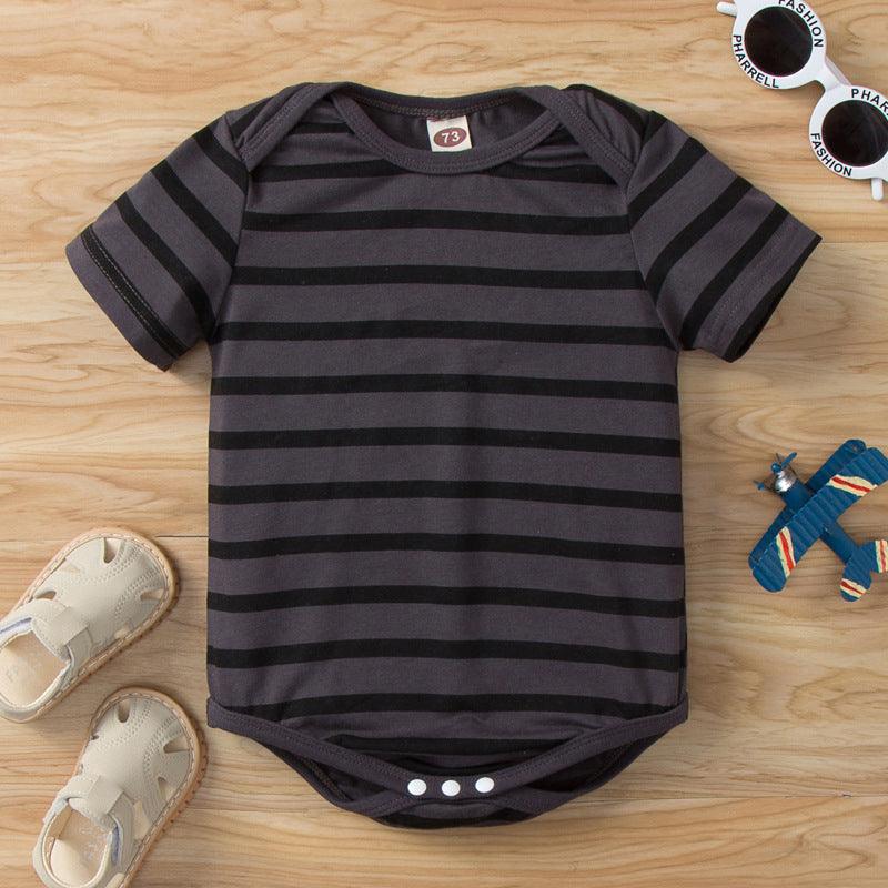 Baby Boy Short Sleeve Striped Romper Baby One Piece Jumpsuit