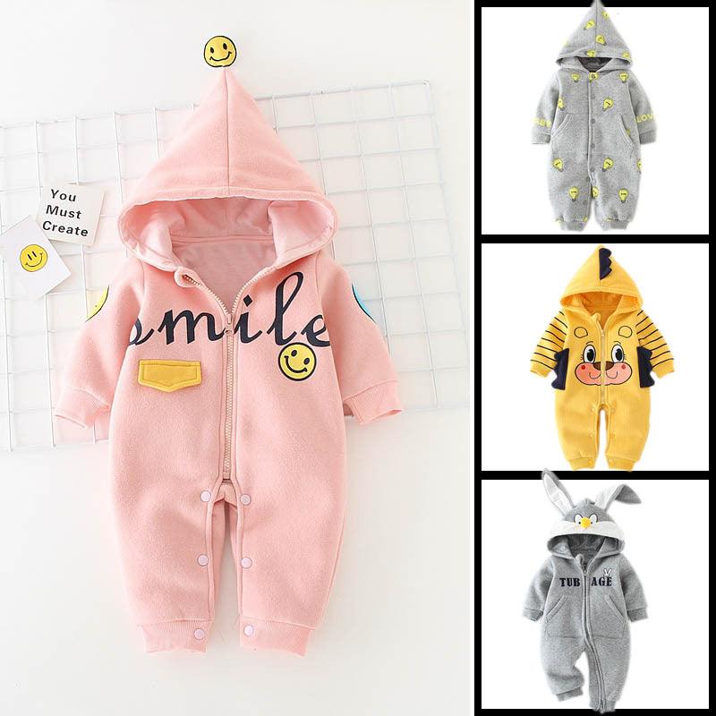 Baby Boys Girls Solid Color Cartoon Animal Modeling Autumn Thickened Hoodie