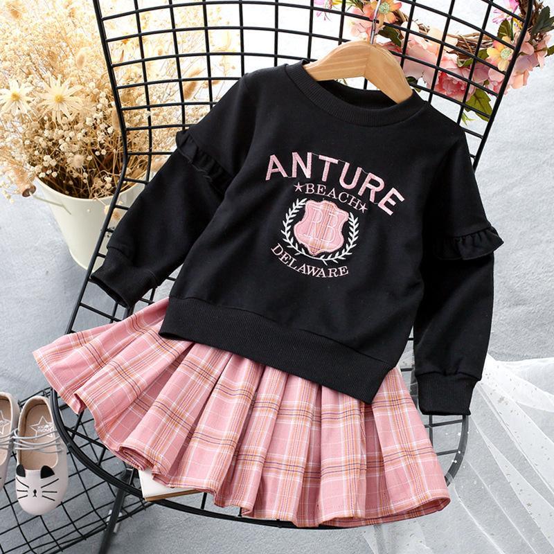 2-piece Sweatshirt & Plaid Skirt  for Toddler Girl