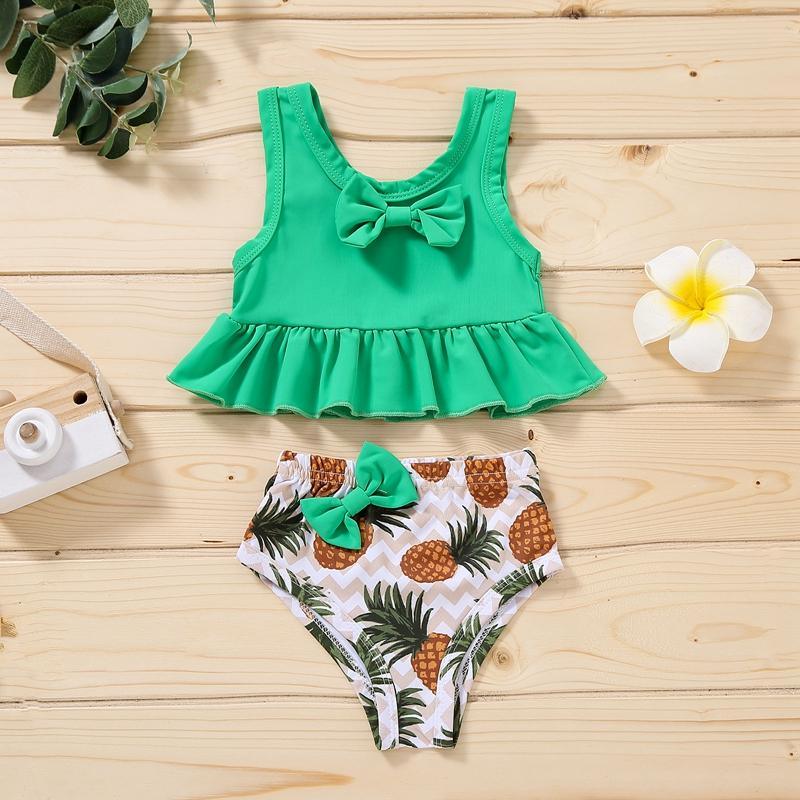 Baby Girl Pineapple Pattern Cute Swimsuit Children's Clothing