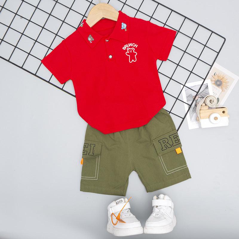 Baby Boy Bear Polo Tee And Shorts Baby Boy Clothing Sets