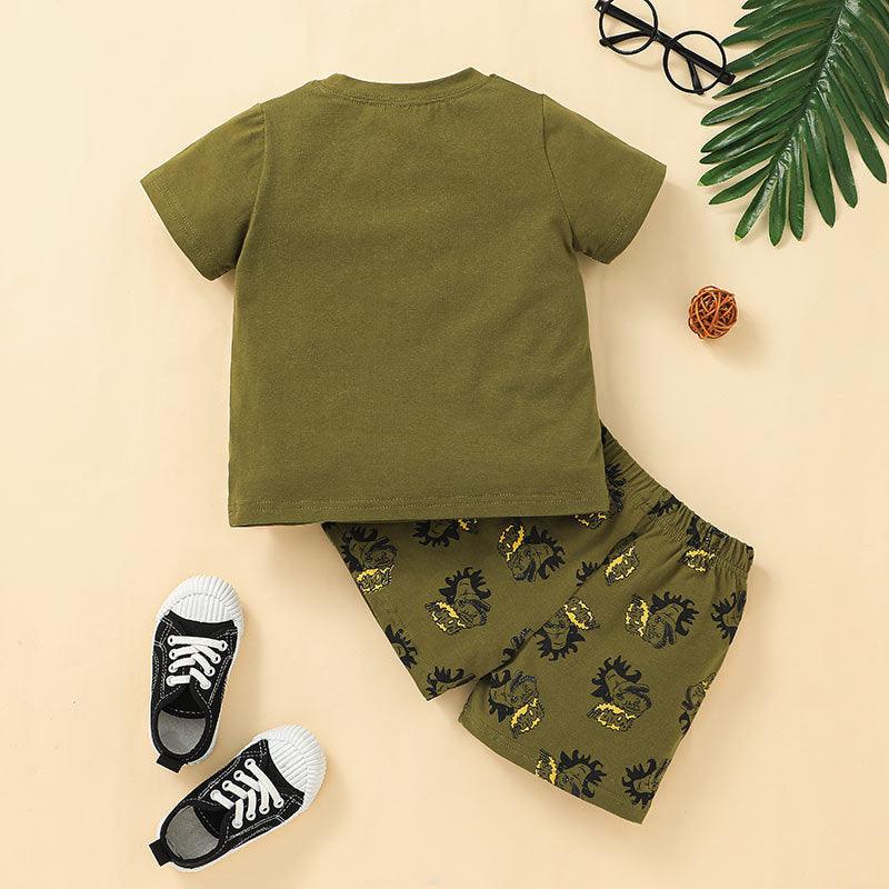 Baby Boy Dinosaur & Alphabet T-Shirt And Shorts Baby Outfit Sets