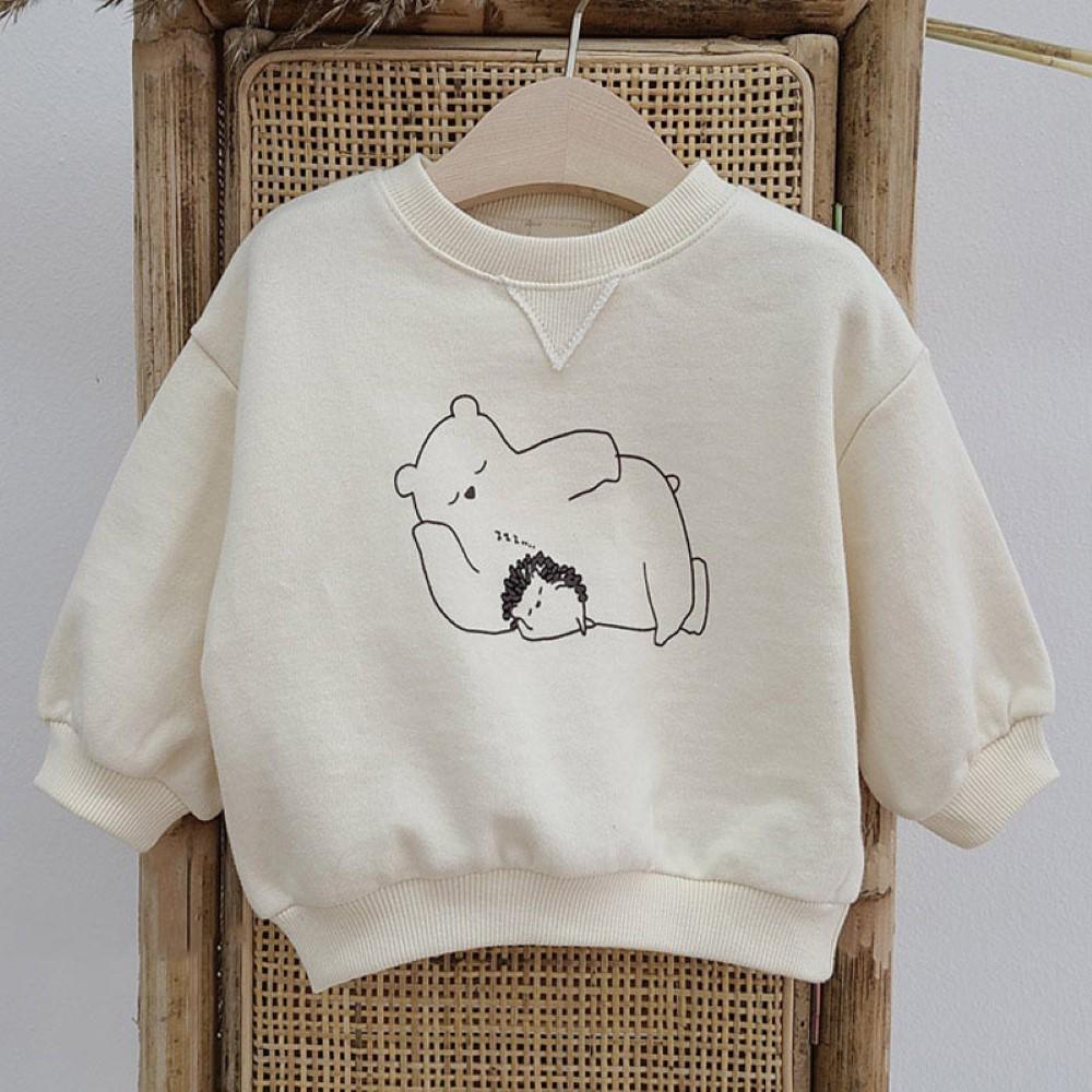 Baby Boys Cartoon Bear Printed Long Sleeve Top Baby Clothing Cheap Wholesale