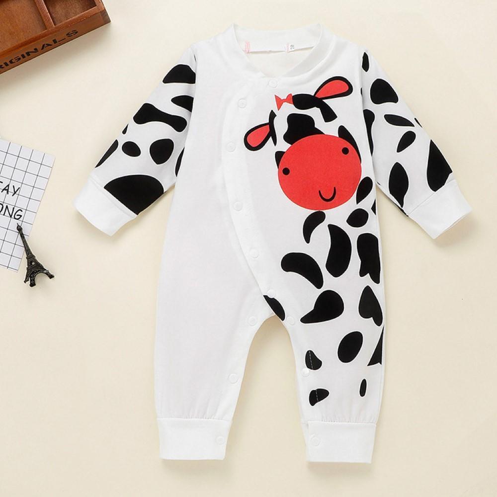 Baby Boys Cartoon Cow Printed Romper Wholesale Baby Clothes Usa