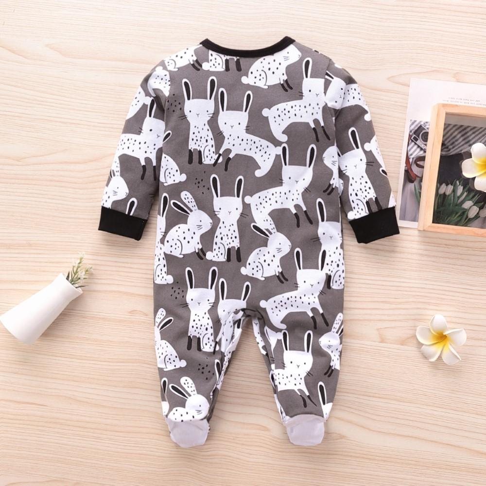 Baby Boys Cartoon Rabbits Printed Romper Wholesale Baby Rompers