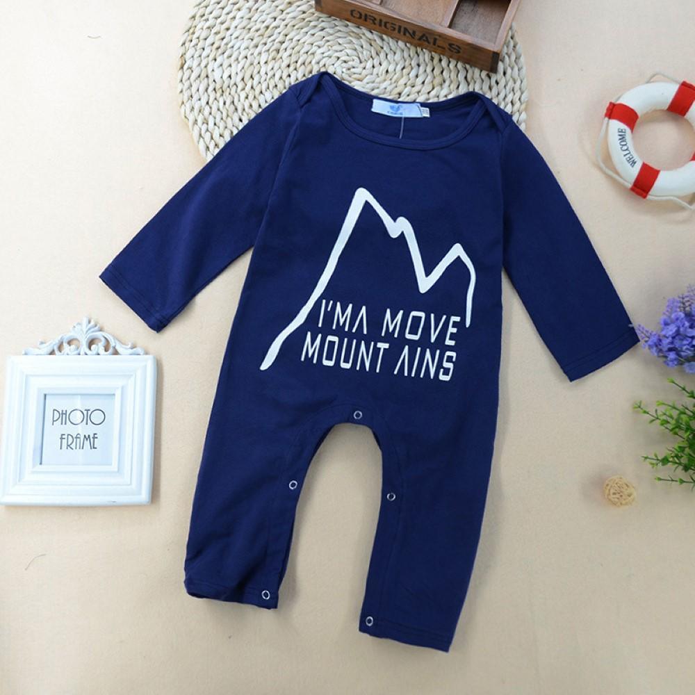 Baby Boys Long Sleeve Letter Printed Romper Baby Wholesales