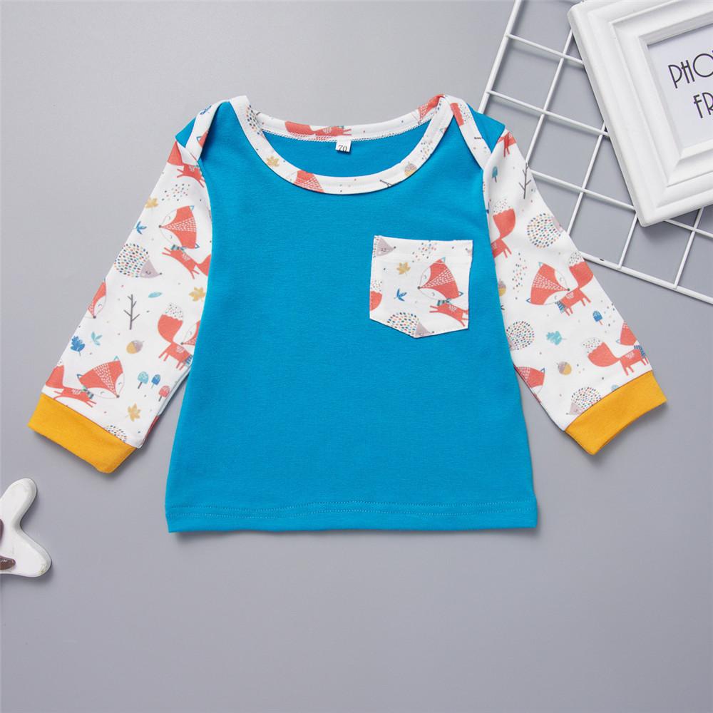 Baby Boys Long Sleeve Printed Fox Tops&Pants Baby Clothing In Bulk