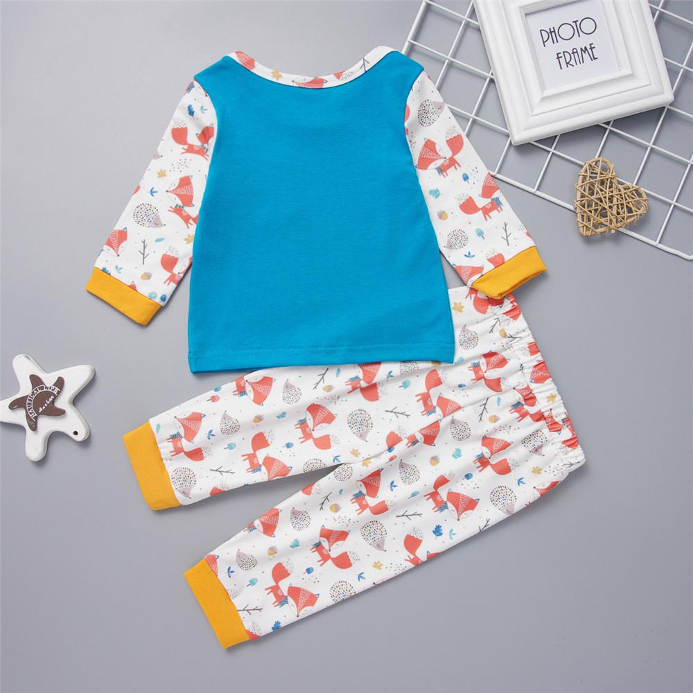 Baby Boys Long Sleeve Printed Fox Tops&Pants Baby Clothing In Bulk