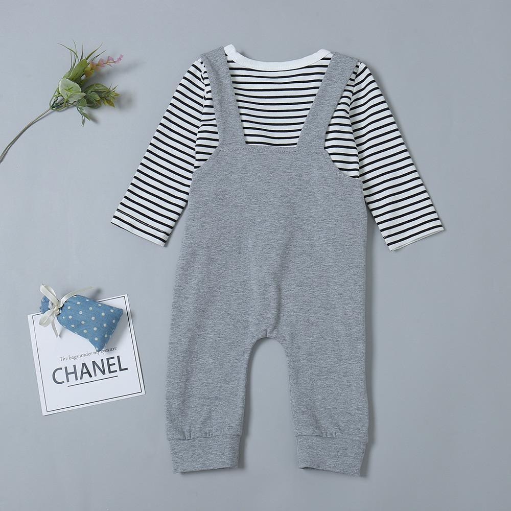 Baby Boys Printed Striped Long Sleeve Romper Baby Wholesale Suppliers