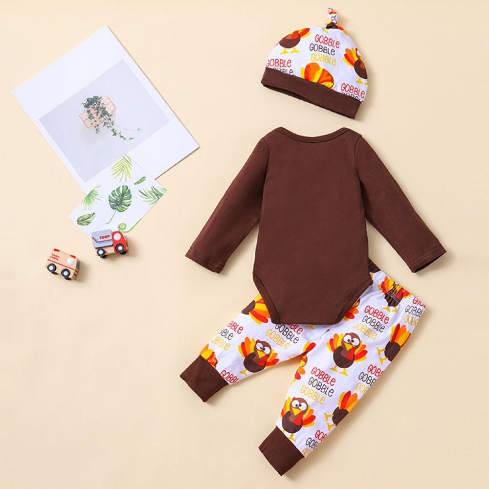 Baby Boys Thanksgiving Letter Printed Top & Pants Hat  Cheap Baby Clothes Online Wholesale