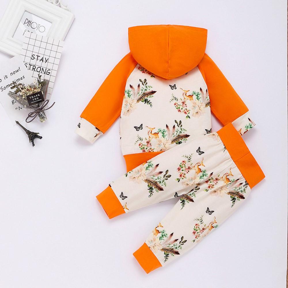 Baby Girls Foxes Printed Hooded Top & Pants Baby Clothes Suppliers