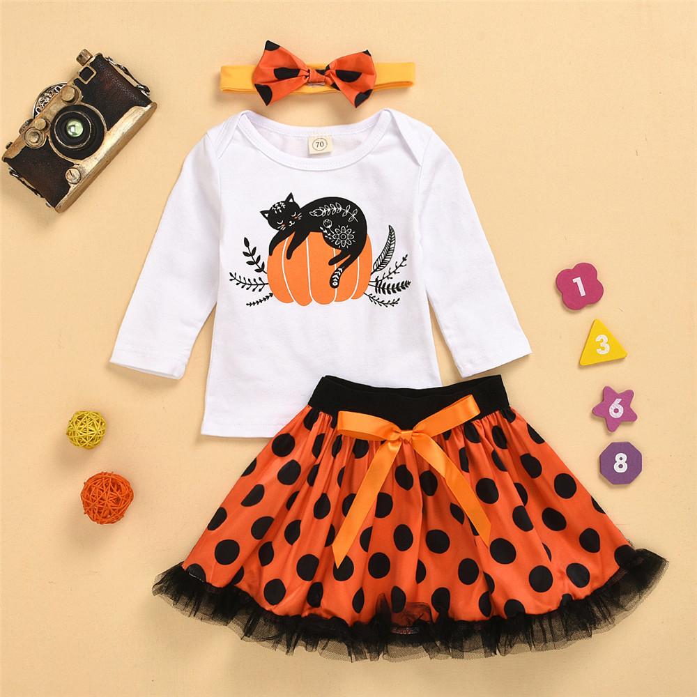 Baby Girls Halloween Long Sleeve Tops&Skirt Buy Baby Clothes Wholesale