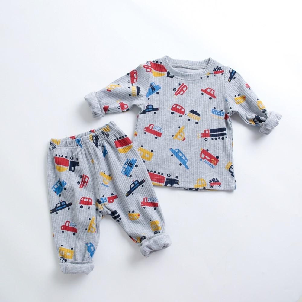 Baby boys Cartoon Cars Printed Top & Pants Babywear Wholesale