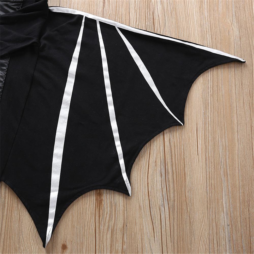 Baby Bat 3D Halloween Hooded Long Sleeve Zipepr Jumpsuit