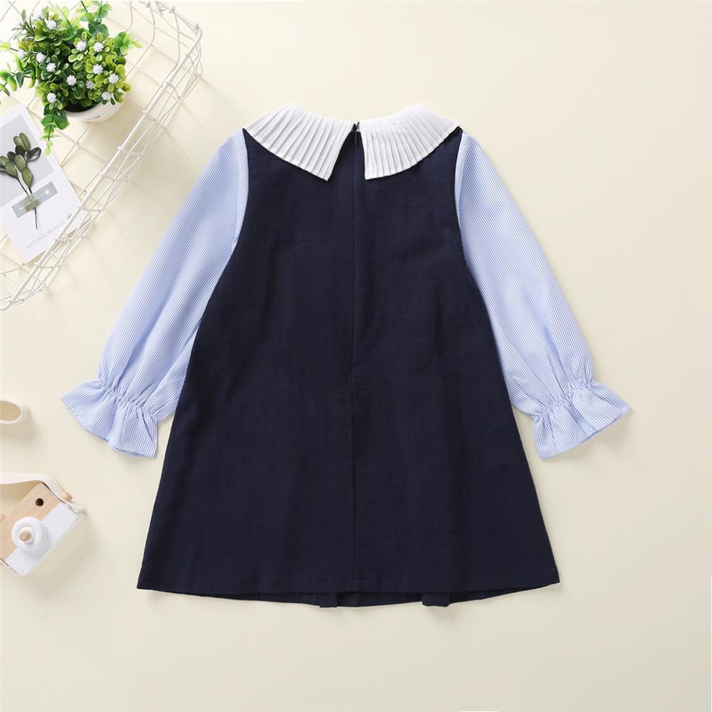 Baby Girls Bow Long Sleeve Button Dress Baby Clothes Suppliers