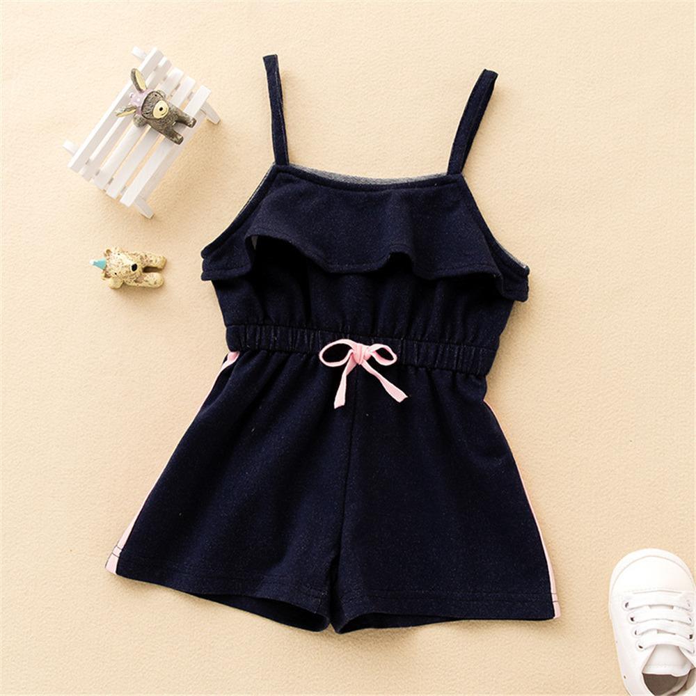 Baby Girls Bow Ruffled Suspender Jumpsuit Baby clothes