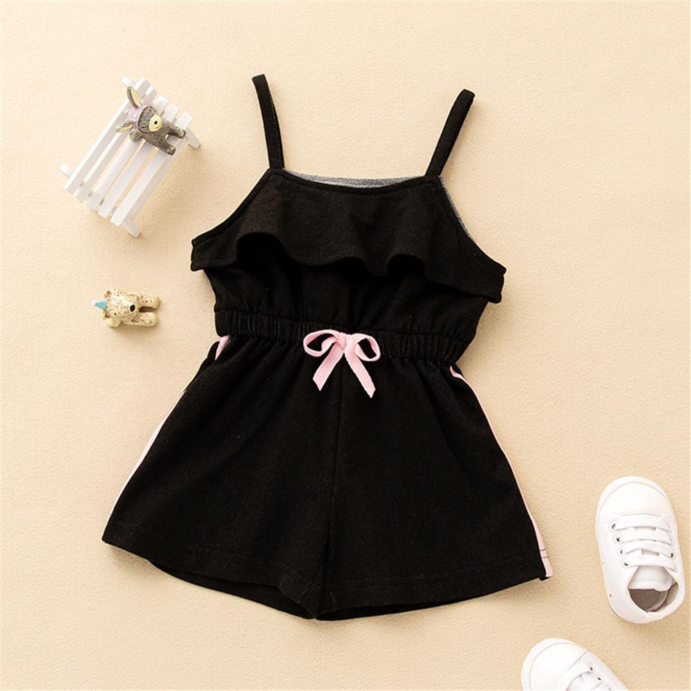 Baby Girls Bow Ruffled Suspender Jumpsuit Baby clothes