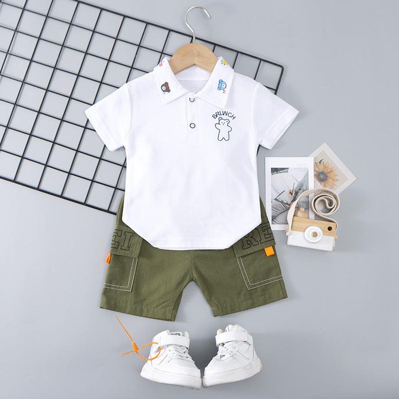 Baby Boy Bear Polo Tee And Shorts Baby Boy Clothing Sets