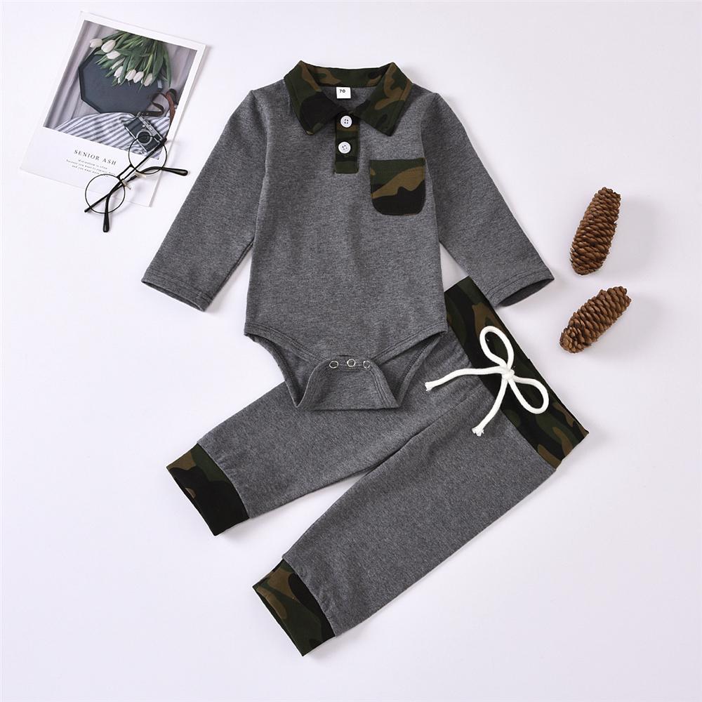 Baby Boys Camo Lapel Long Sleeve Romper & Pants Buy Baby Clothes Wholesale