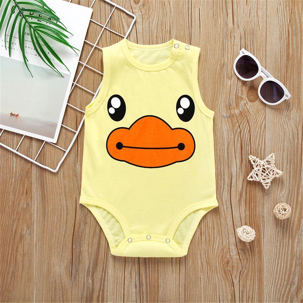 Baby Cartoon Animal Printed Sleeveless Romper Cheap Baby clothing