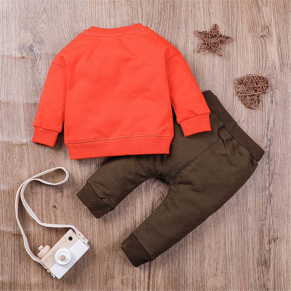 Baby Boys Cartoon Fox Long Sleeve Top & Pants Baby Clothes Warehouse