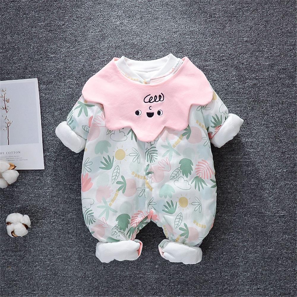 Baby Girls Cartoon Printed Long Sleeve Cute Rompers