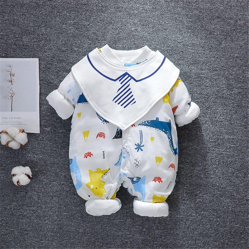 Baby Boys Cartoon Printed Long Sleeve Rompers