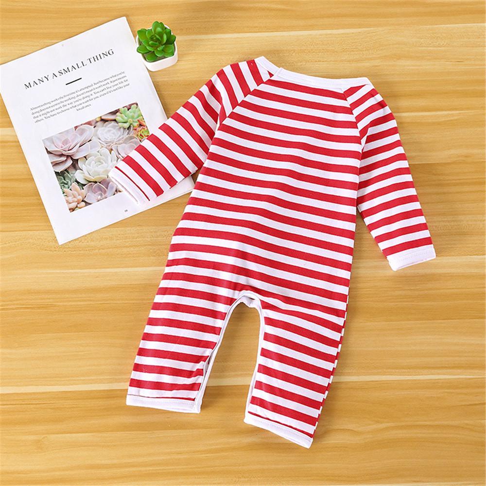 Baby Deer Cartoon Striped Printed Rompers