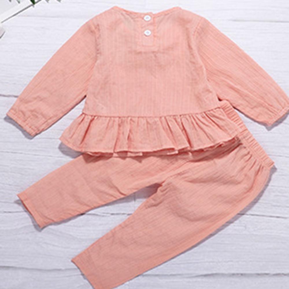 Baby Girls Casual Bow Long Sleeve Top & Pants Wholesale Girl Clothing