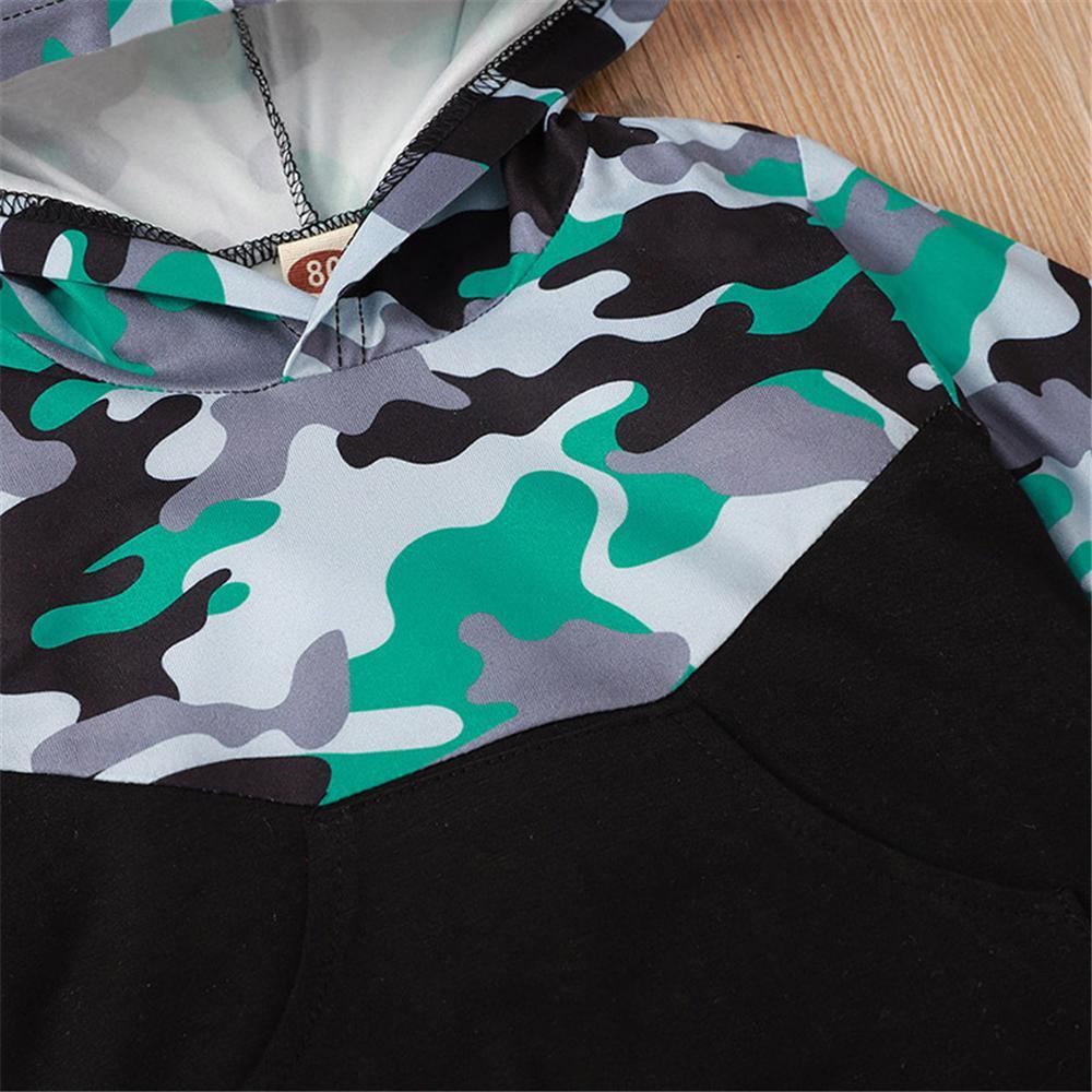 Baby Casual Hooded Long Sleeve Camo Printed Tracksuit Baby Wholesale Clothing