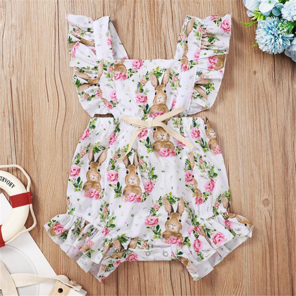 Baby Girls Cute Animal Printed Sleeveless Romper Baby wear Wholesale