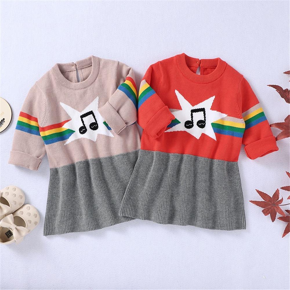 Baby Girls Cute Cartoon Knitted Dress