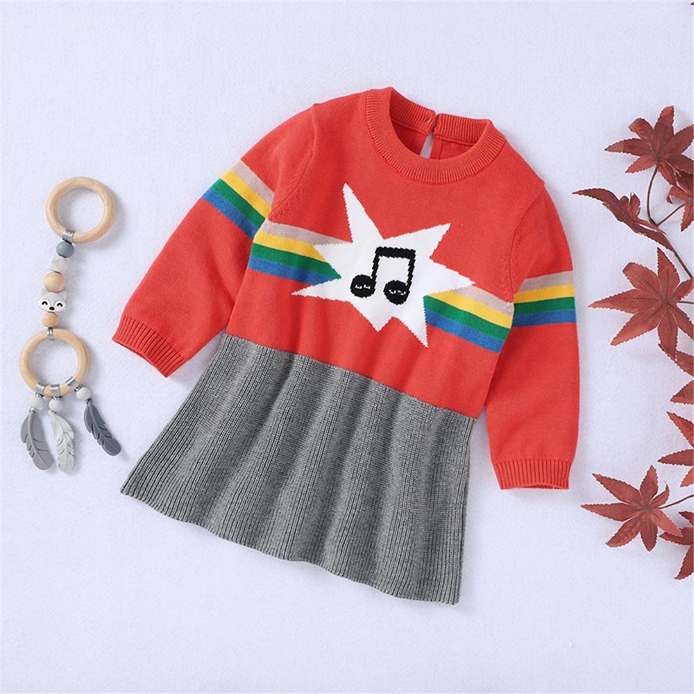 Baby Girls Cute Cartoon Knitted Dress